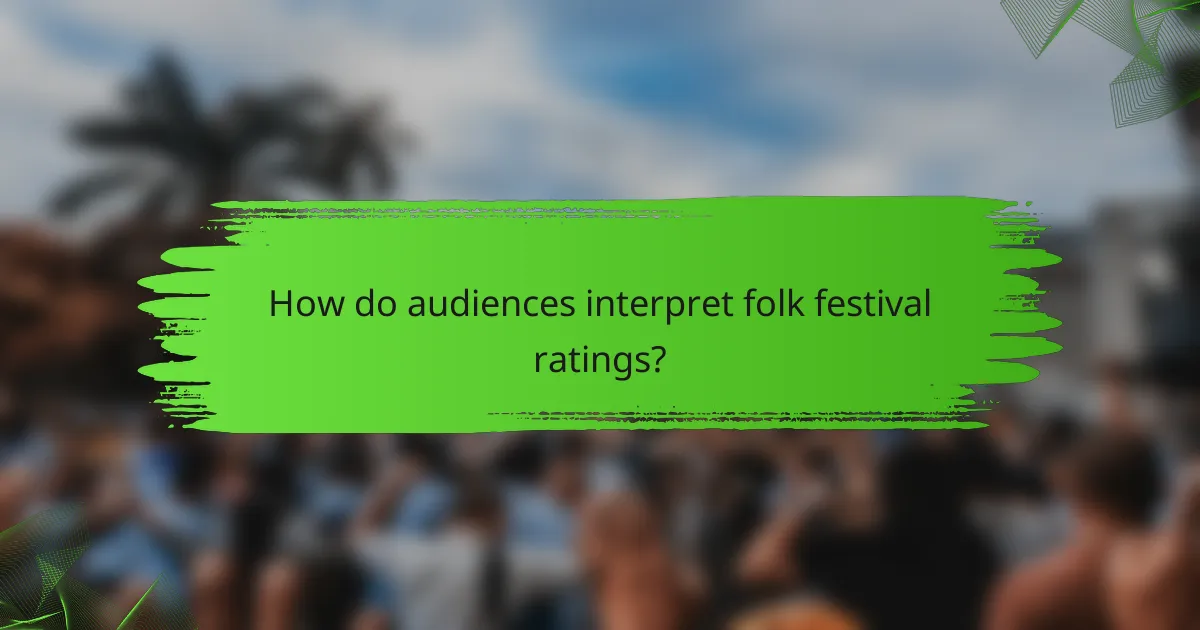 How do audiences interpret folk festival ratings?